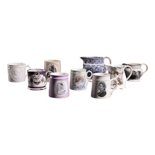 British Commemorative Queen Victoria Diamond Jubilee Pieces in Earthenware, Set of 9 For Sale