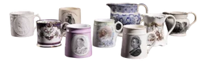 British Commemorative Queen Victoria Diamond Jubilee Pieces in Earthenware, Set of 9