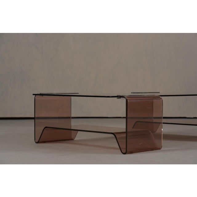 Vintage Acrylic Glass and Glass Coffee Table by Michel Dumas for Roche Bobois, 1970s For Sale - Image 6 of 10