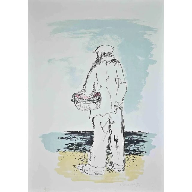 The fisherman is an original artwork realized in 1975 by Giovanni Omiccioli (February 25, 1901 – March 1, 1975). Original...
