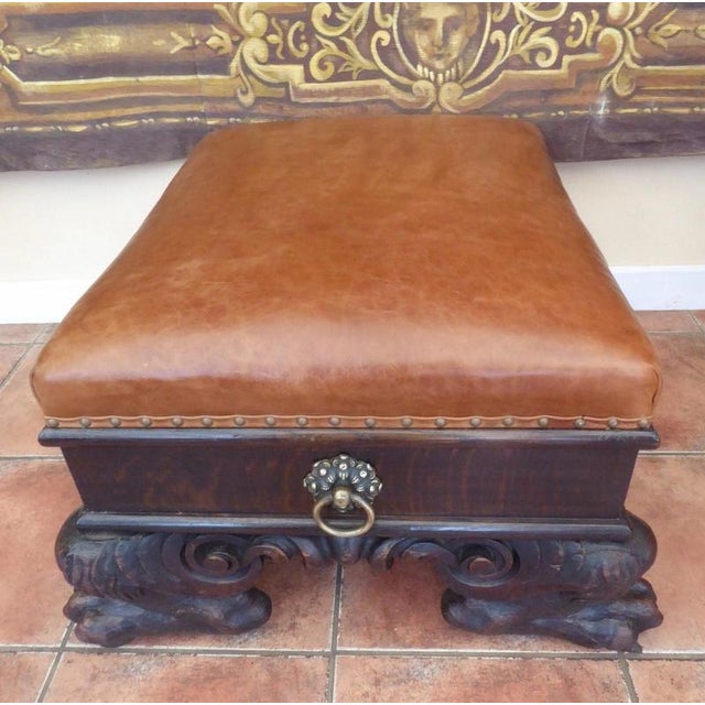 19th Century Large Antique Country Oak Stool, 1830 For Sale - Image 5 of 16