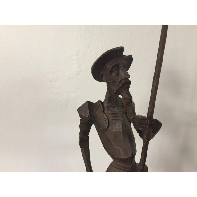 Vintage Wood Carved Don Quixote Statue Chairish