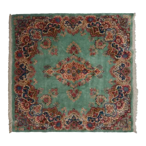 Vintage Kerman Square Rug - 4'9" X 5'