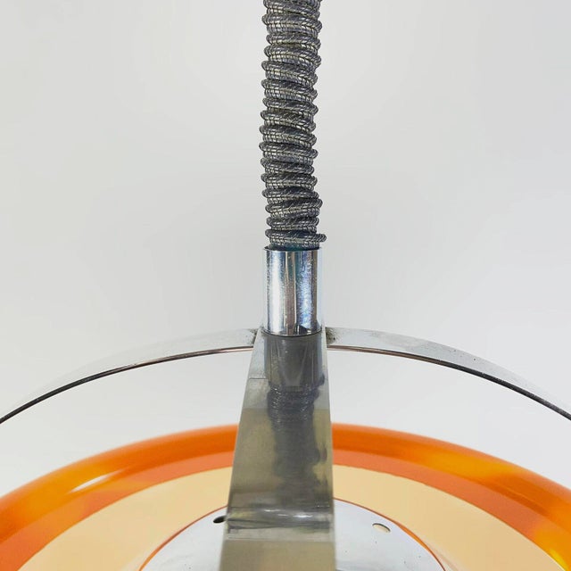 Space Age FHD00480-1 Spherical Orange Chandelier with Chrome Accents, 1970s For Sale - Image 11 of 18
