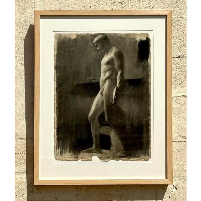 Vintage 1930s Original Pencil Sketch of Man For Sale - Image 12 of 12