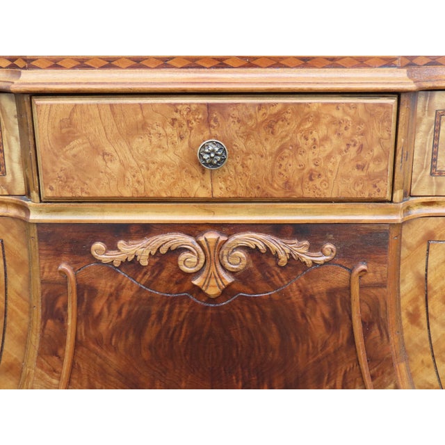 Early 1900s Depression Era Carved Inlay Tall Chest of Drawers 6639 For Sale - Image 14 of 18