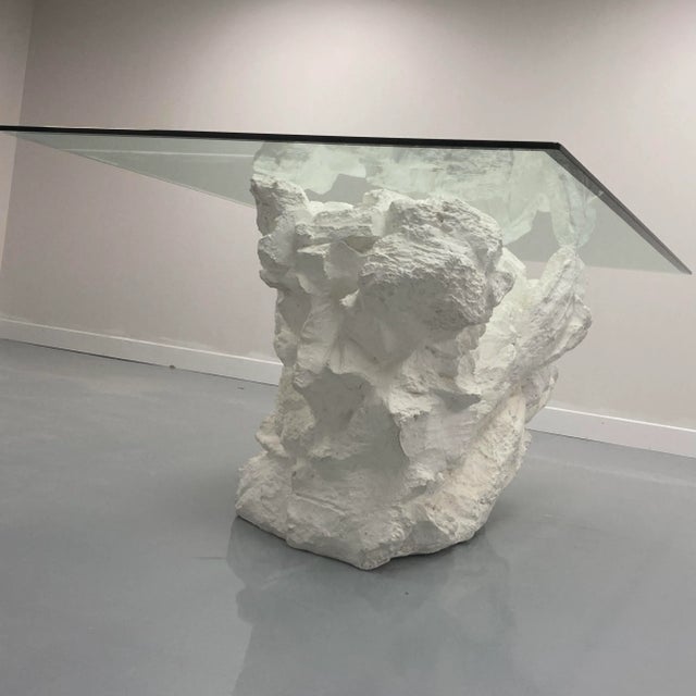 Off-white Postmodern Faux Quarry Plaster Dining Table From Sirmos For Sale - Image 8 of 13
