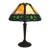 1920s Bradley & Hubbard School Arts & Crafts 2 Tone 8 Panel Slag Glass Lamp For Sale