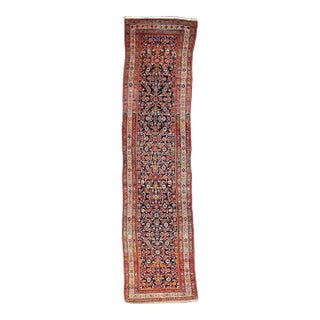 Antique Runner Iconic Water Garden Antique Runner Rug 4 x 15.5 For Sale