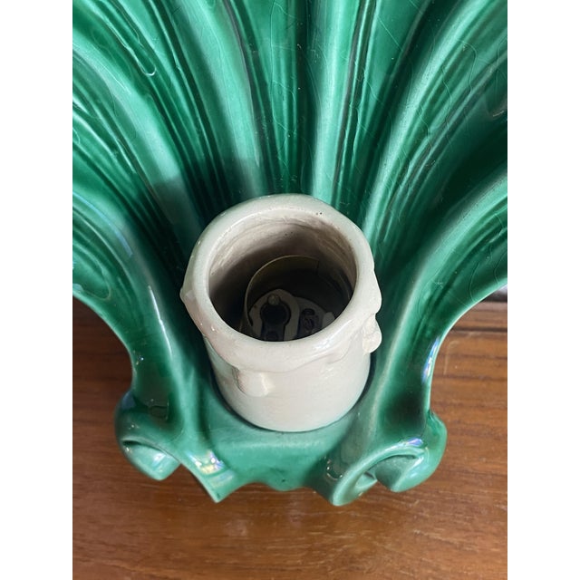 Ceramic Ceramic Seashell Wall Sconces, 1950s, Set of 2 For Sale - Image 7 of 18