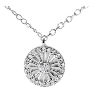 .925 Sterling Silver 1/6 Cttw Diamond Wheel and Spoke Pendant Necklace (H-I Color, I2-I3 Clarity) - 18" For Sale