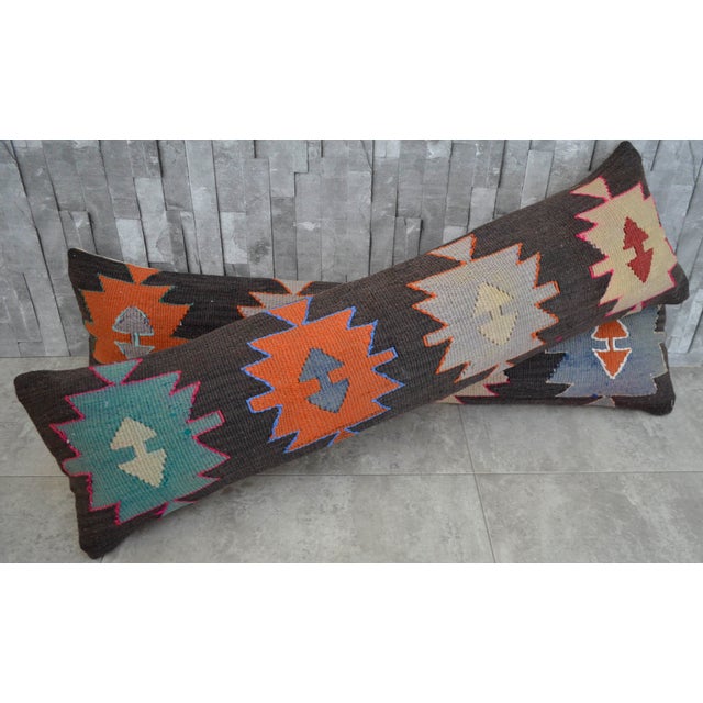 Turkish Kilim Lumbar Pillow Covers Pair Chairish