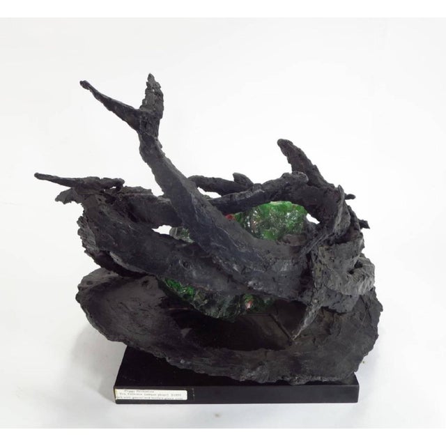 Abstract Margaret Peggy Reventlow, Abstract Sculpture 'Ten Fathoms' (Swimming Fish) Bronze With Glass Unique Piece For Sale - Image 3 of 6