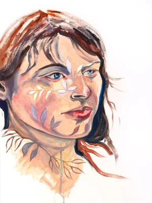 "Natural" Contemporary Original Portrait Oil Painting by Elizabeth Becker