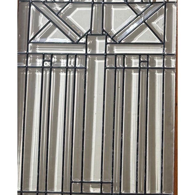 Deco Inspired Leaded and Beveled French Doors Leaded exterior/entry doors made of Honduran Mahogany. Dimensions: 32 W x 79...