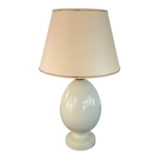1960s French Egg Ceramic Table Lamp For Sale