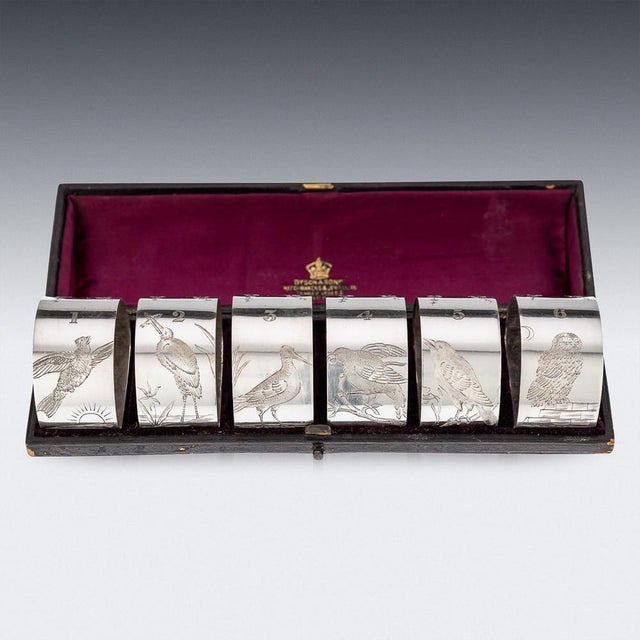 Silver Plated Napkin Holders, Sheffield, England, 1880, Set of 6 For Sale - Image 3 of 10