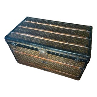 Antique Louis Vuitton Monogram Canvas Steamer Trunk (Circa 1900) For Sale