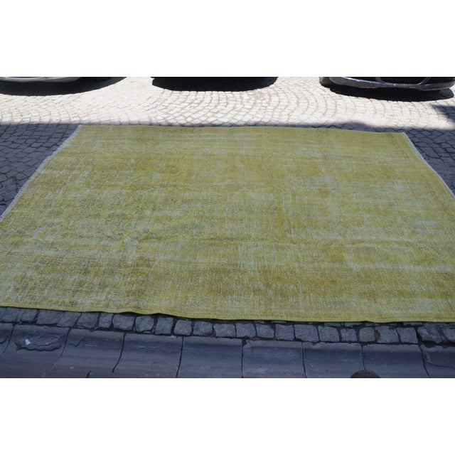 Turkish Turkish Overdyed Yellow Rug - 7′8″ × 11′1″ For Sale - Image 3 of 9