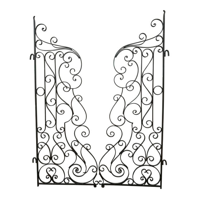 A Pair of Art-Deco Neo-Classical Wrought Iron Claustras Room Dividers France 1930 For Sale