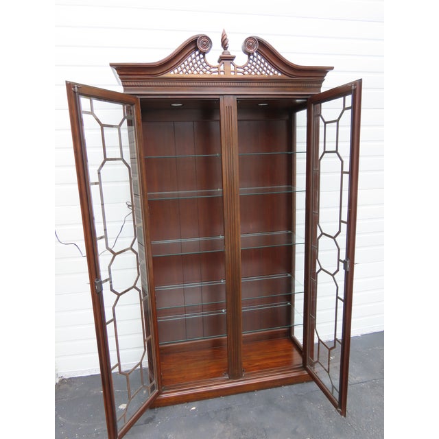 Harden Chippendale Tall Large Display China Cabinet 6606 For Sale - Image 15 of 18