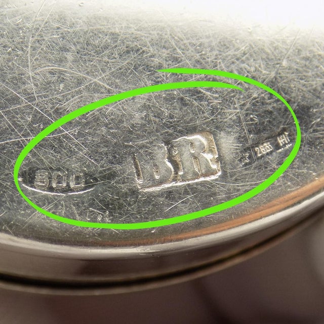 Vintage Italian Handmade Genuine Silver Hammered Large Pill Snuff Trinket Box, Brandimarte Brand For Sale - Image 10 of 13