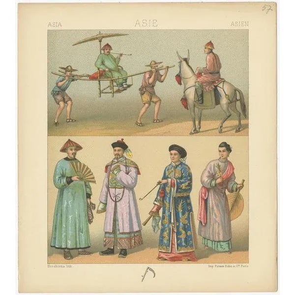 Racinet, Asian Costumes, 1880, Paper For Sale - Image 3 of 5