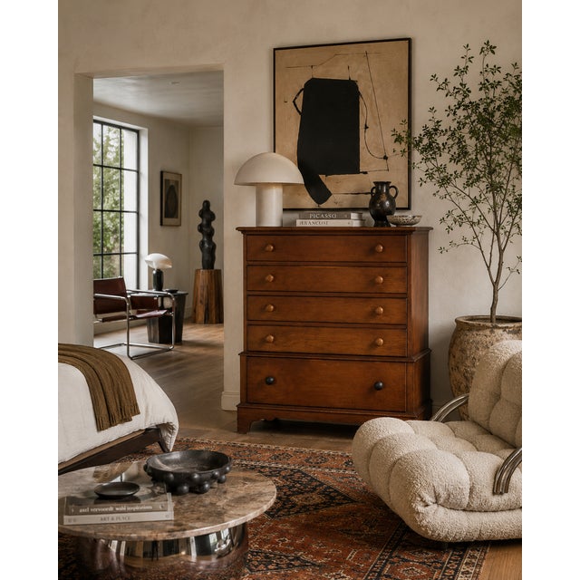 Vintage Walnut Five-Drawer Chest of Drawers With Hidden Cedar Chest, 1930s–1940s For Sale - Image 16 of 18