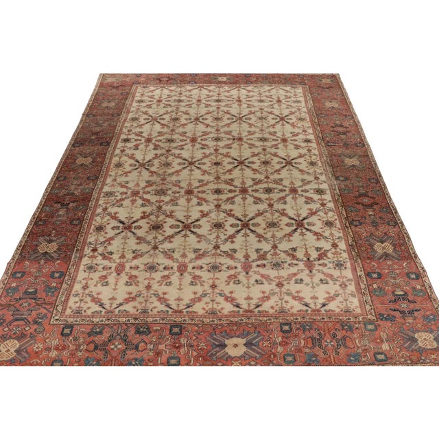 Traditional Late 18th Century Antique Persian Sultanabad Rug in Beige and Red Floral Patterns, From Rug & Kilim For Sale - Image 3 of 8