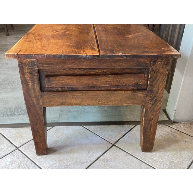 Rustic Farmhouse Coffee Table in Wood with Two Drawers, 1930s For Sale - Image 13 of 18