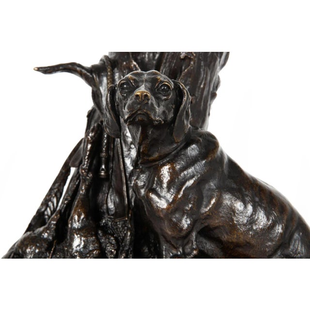 French 19th Century Bronze Sculpture “Gardant Du Gibier” by Pierre-Jules Mêne For Sale - Image 6 of 12