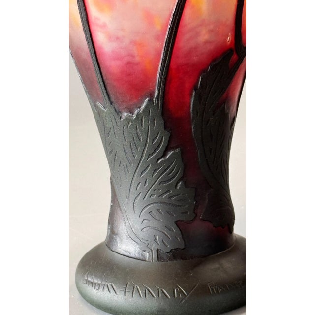 Daum Nancy, Wonderful Poppy Vase. Circa 1900 For Sale - Image 9 of 15