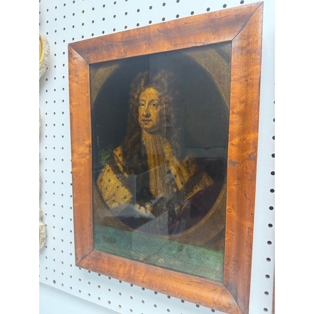 Early 20th Century Early 20th Century Antique Birds Eye Maple Frame John Faber Print For Sale - Image 5 of 6