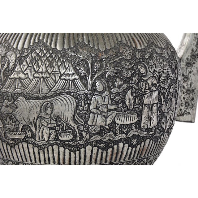 1940s Large Copper Tea Pot with Engraving, 1940s For Sale - Image 5 of 18