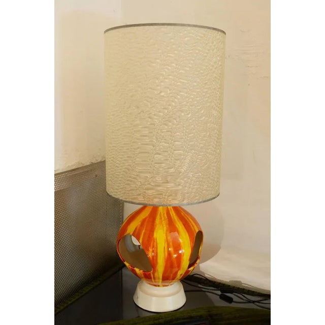 Beige Italian Handmade Ceramic Lamp, 1960s For Sale - Image 8 of 11