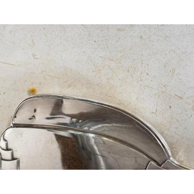 Art Deco Silver Beveled Hand Mirror, France, 1940s For Sale - Image 6 of 10