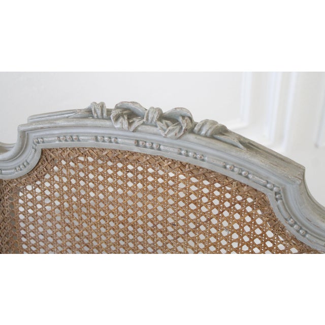 19th Century Painted Sheild Back Ribbon Carved Cane Open Armchairs For Sale In Los Angeles - Image 6 of 13