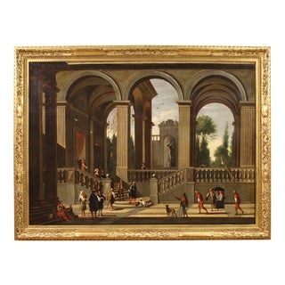 Italian Artist, Architectural Capriccio, 1660, Oil on Canvas For Sale