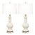 Vintage Murano Ivory Lamps With Controlled Bubbles and Ruffle Detail – A Pair For Sale