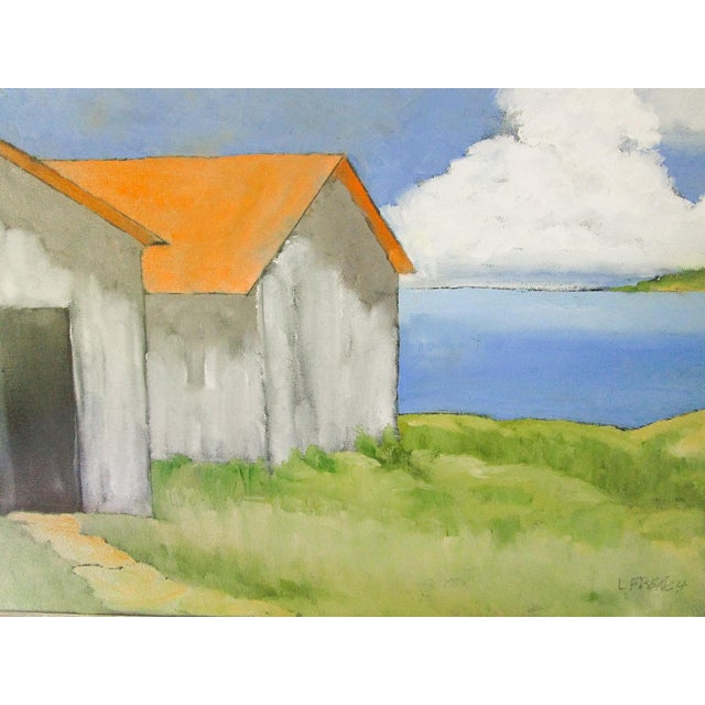 North Shore Cottage Pacific Art Lynne French seascape landscape oil painting. The signed original painting measures 18x24...