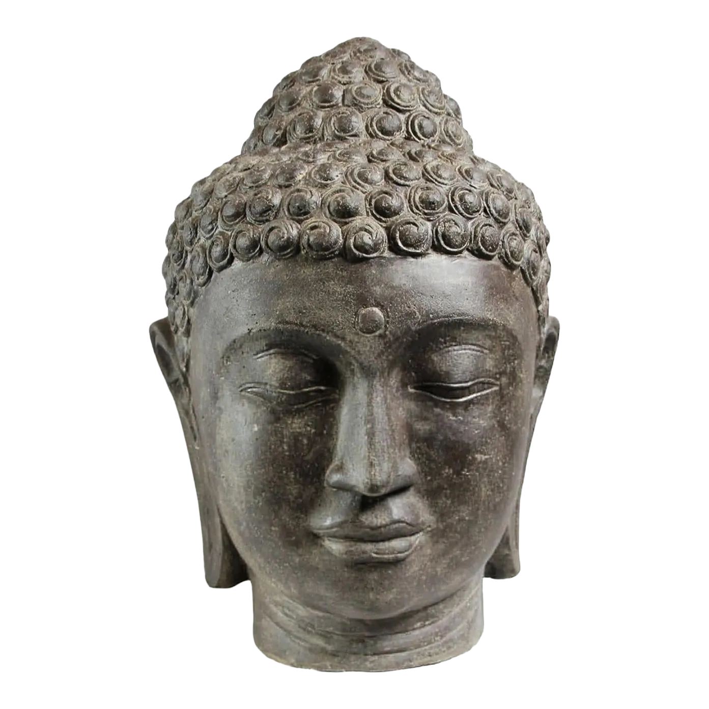 Vintage Cast Faux Stone Buddha Head | Chairish