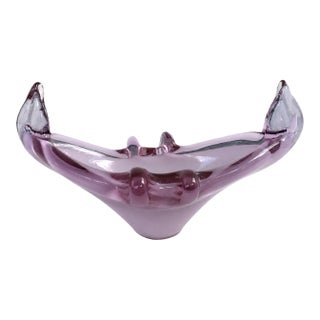 Mid-Century Italian Sommerso Art Glass Centerpiece Bowl Attributed to Murano For Sale
