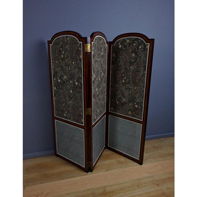 Fabric and Mahogany Screen, 1890s For Sale - Image 5 of 18