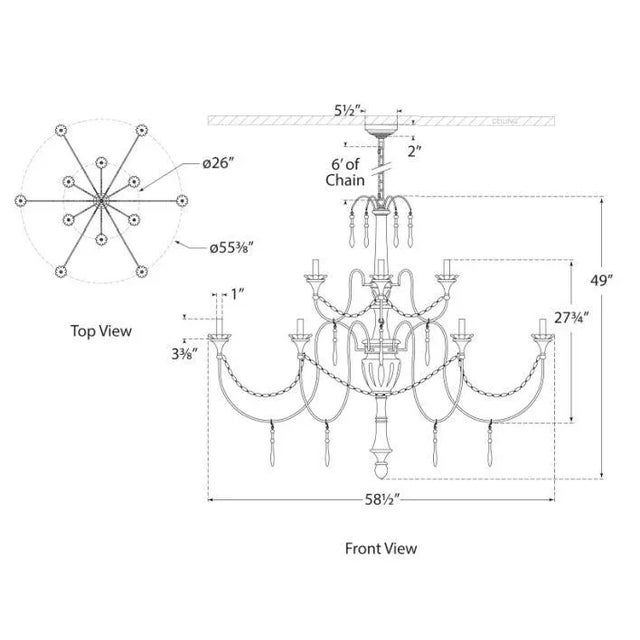 Traditional Julie Neill for Visual Comfort Signature Fortuna Large Chandelier in Vintage White & Gild For Sale - Image 3 of 3