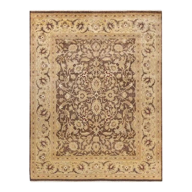 Eclectic, One-of-a-Kind Hand-Knotted Area Rug in Brown, 8' 2" x 10' 4" For Sale
