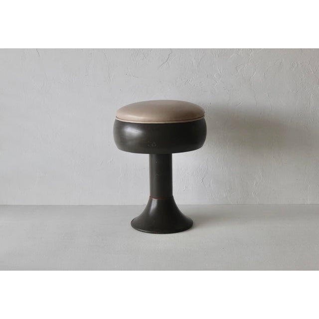Vintage Space Age Tulip Style Pedestal Stool Swivel Padded Seat For Sale - Image 12 of 18