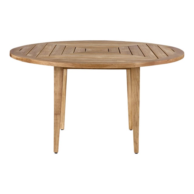 Contemporary Chesapeake Teak Round Dining Table, Small For Sale