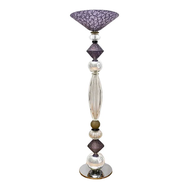 IItalian Postmodern Murano Glass Torchiere Lamp 20th Century For Sale