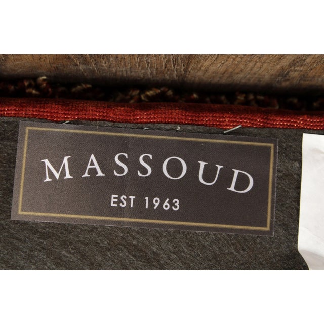 Brick Red Early 21st Century Massoud Furniture Custom Upholstered Ottoman For Sale - Image 8 of 13