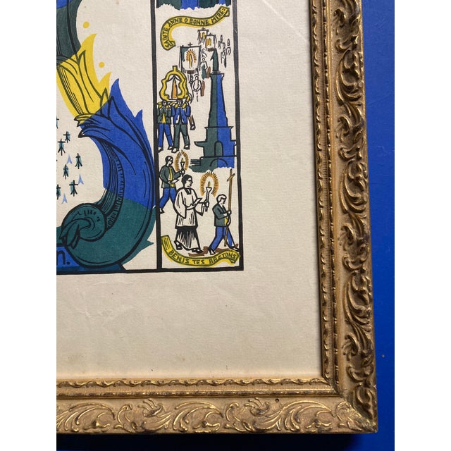 Rustic Marie-Claire Sibertin-Blanc, Sainte-Anne D'auray, 1920s, Paper, Framed For Sale - Image 3 of 18